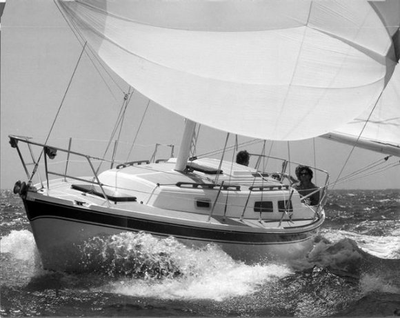 Cal 31 sailboat under sail