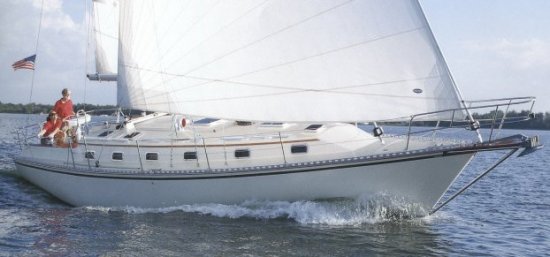 Caliber 40 lrc sailboat under sail