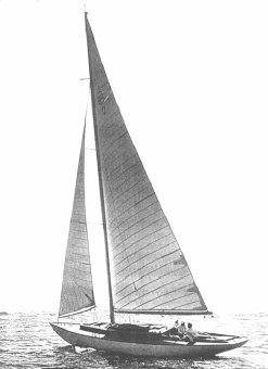 California 32 sailboat under sail