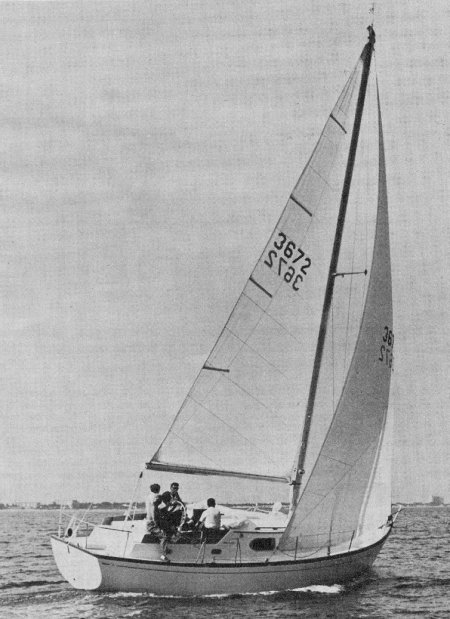 Caribbean 35 chris craft sailboat under sail