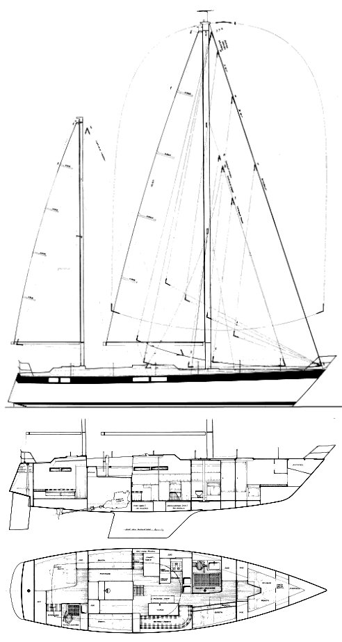 Castle 48 sailboat under sail