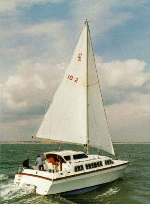 Catalac 10m sailboat under sail