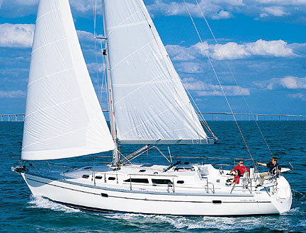 Catalina 400 mk ii sailboat under sail