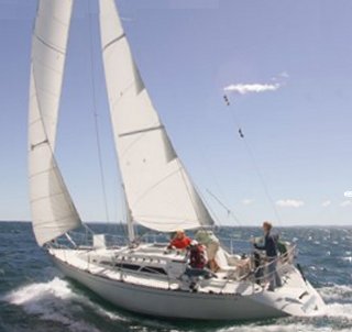 C&C 34r sailboat under sail