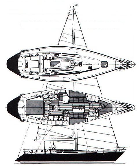 C&C 44 sailboat under sail