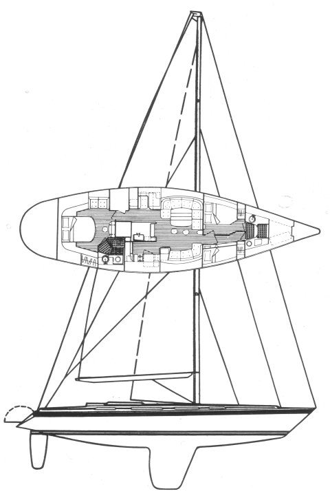 Centurion 59 sailboat under sail