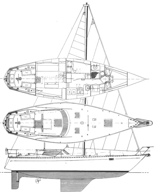 Chaser 39 sailboat under sail