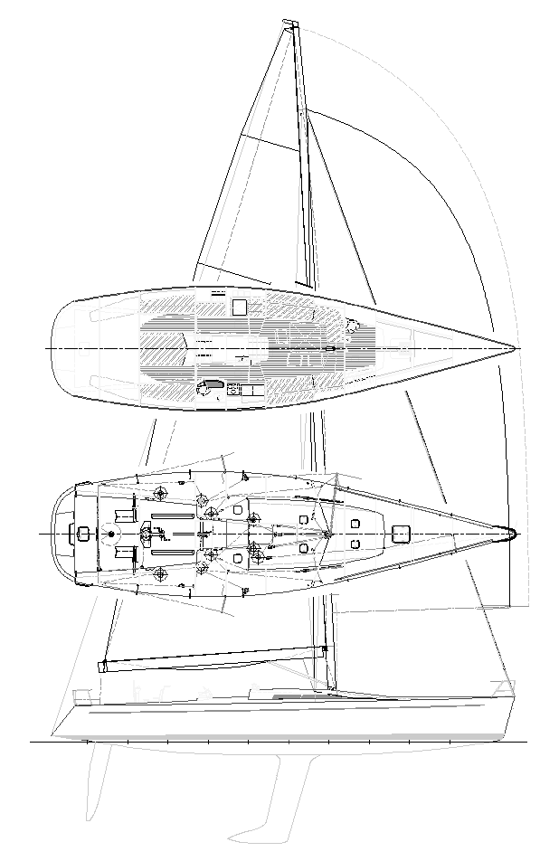 Cm 60 sailboat under sail