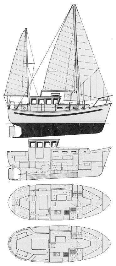 Watson 315 colvic sailboat under sail