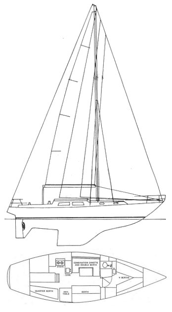Compass 38 sailboat under sail