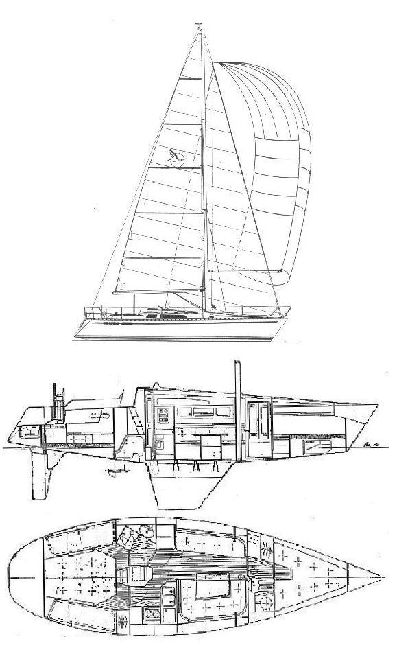 Compis 345 sailboat under sail