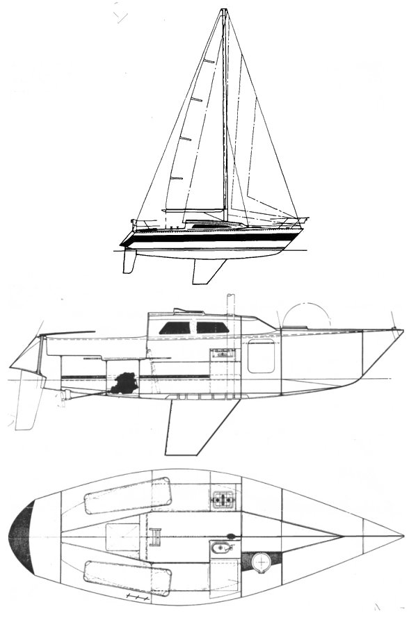 Contention 30 peterson sailboat under sail