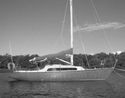 Contessa 25 cole sailboat under sail