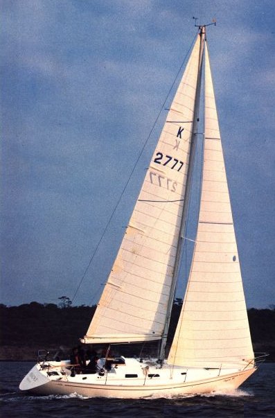 Contessa 39 sailboat under sail
