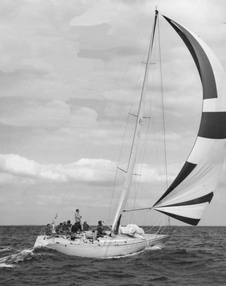 Contessa 43 sailboat under sail