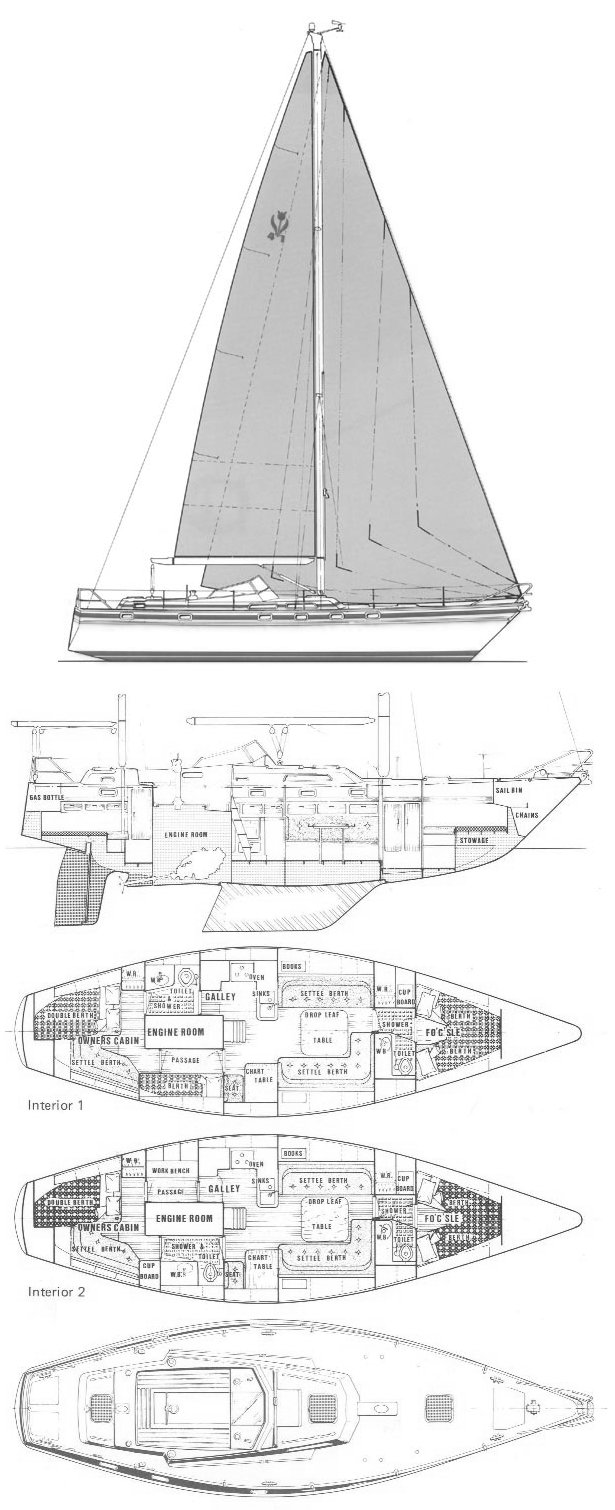 Contest 41 sailboat under sail