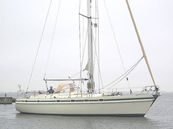 Contest 43 sailboat under sail