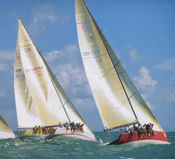 Corel 45 sailboat under sail