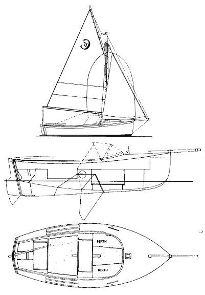 Cornish crabber sailboat under sail