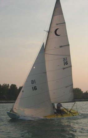 Crescent sailboat under sail