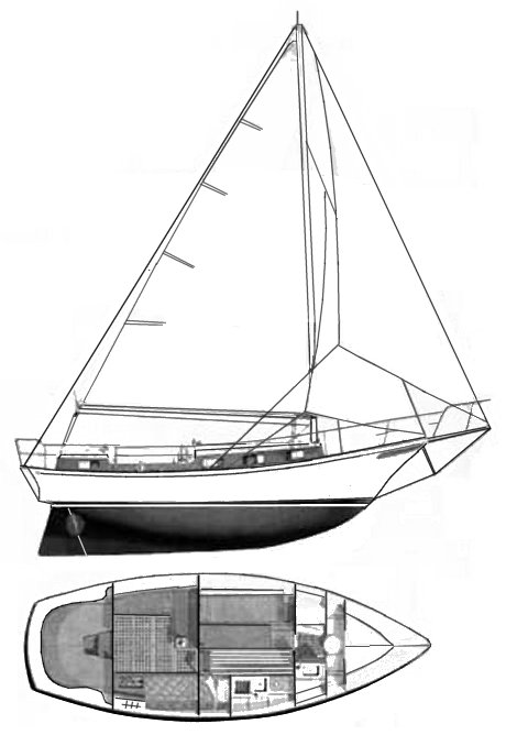 Cruisaire 30 clipper cheoy lee sailboat under sail