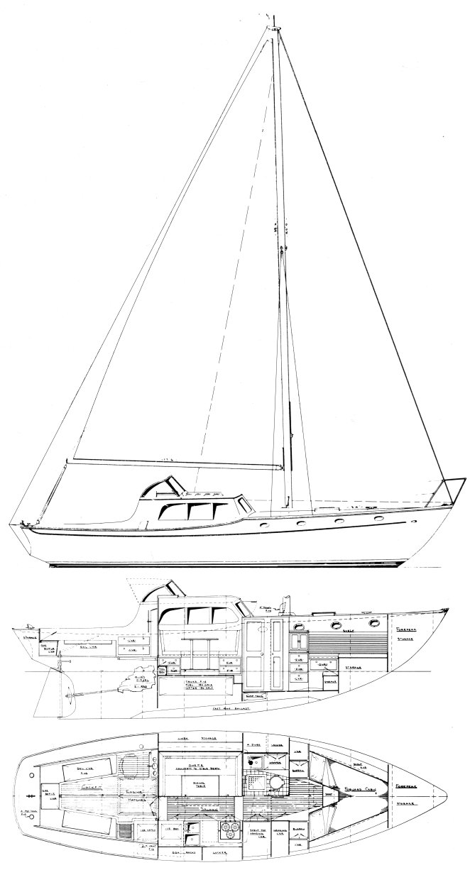 Cruisemaster 37 sailboat under sail