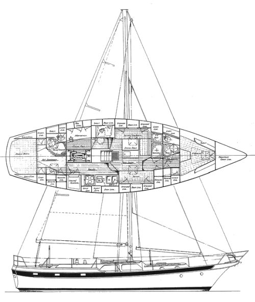 Csy 44 walk through sailboat under sail