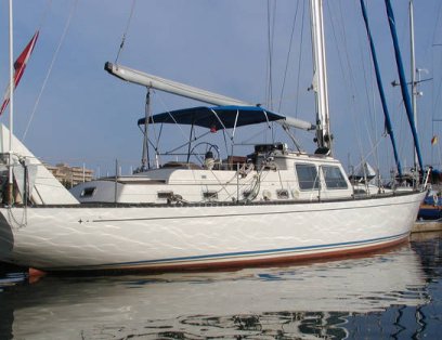 Ct 49 sailboat under sail