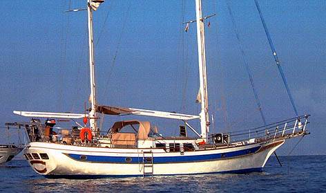 Ct 54 sailboat under sail