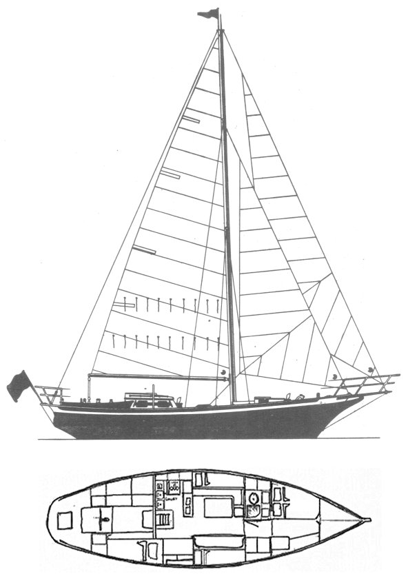 Cuttyhunk 41 sailboat under sail