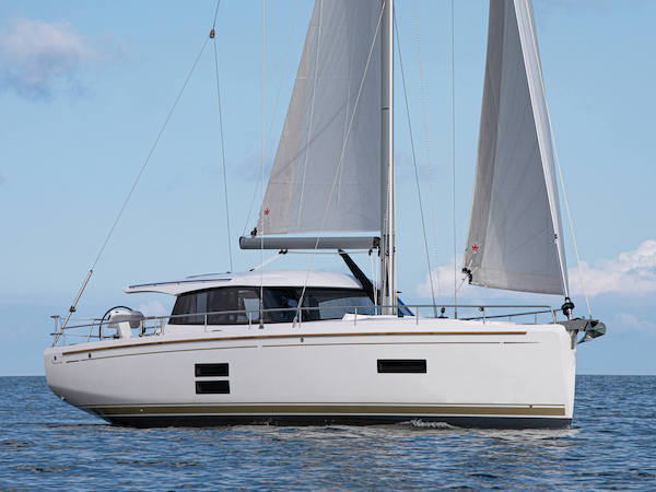 Moody 41 ds sailboat under sail