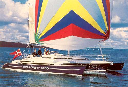 Dragonfly 1200 sailboat under sail