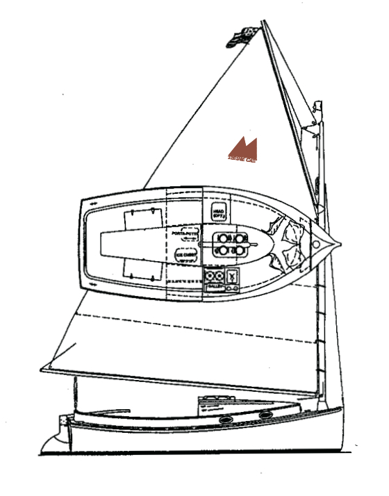 Thom cat 19 sailboat under sail