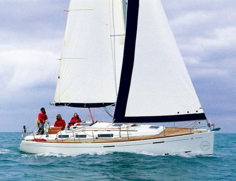 Dufour 365 grand large sailboat under sail