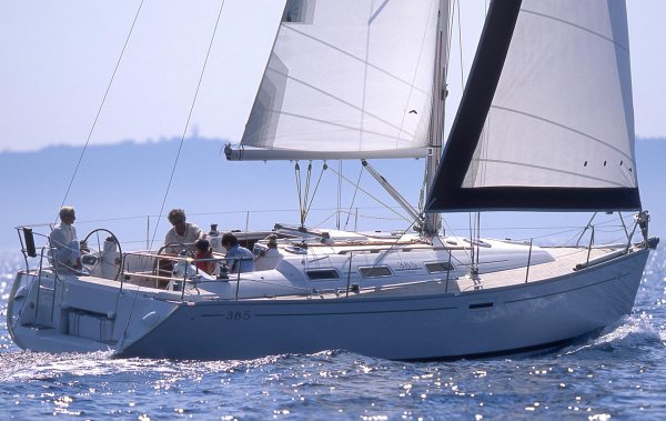 Dufour 385 grand large sailboat under sail