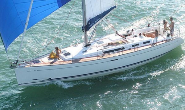 Dufour 455 grand large sailboat under sail
