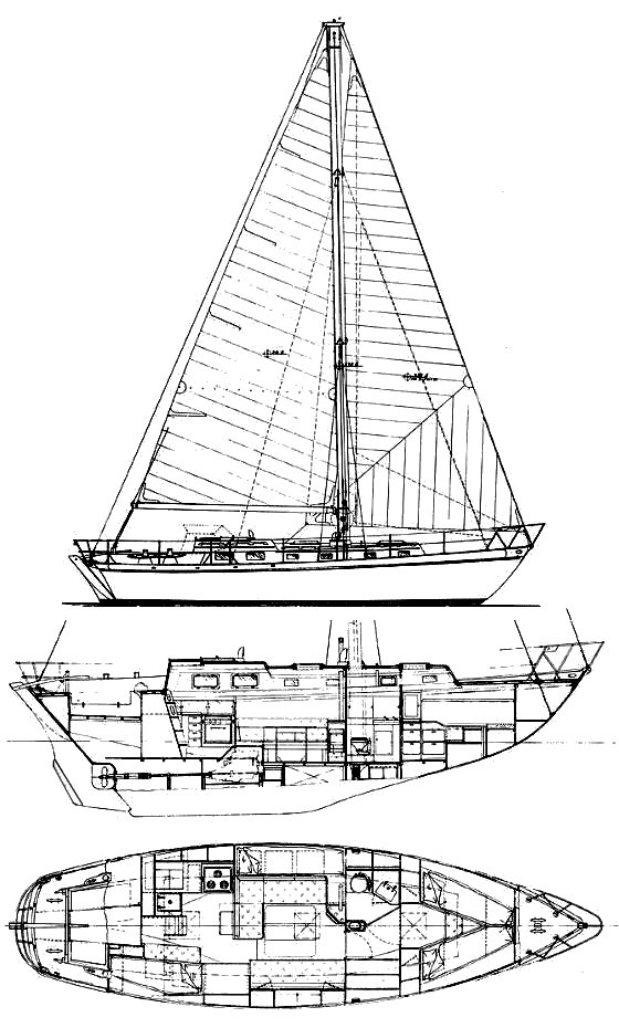 Durbeck 38 sailboat under sail