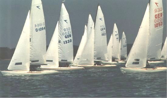 Dyas sailboat under sail