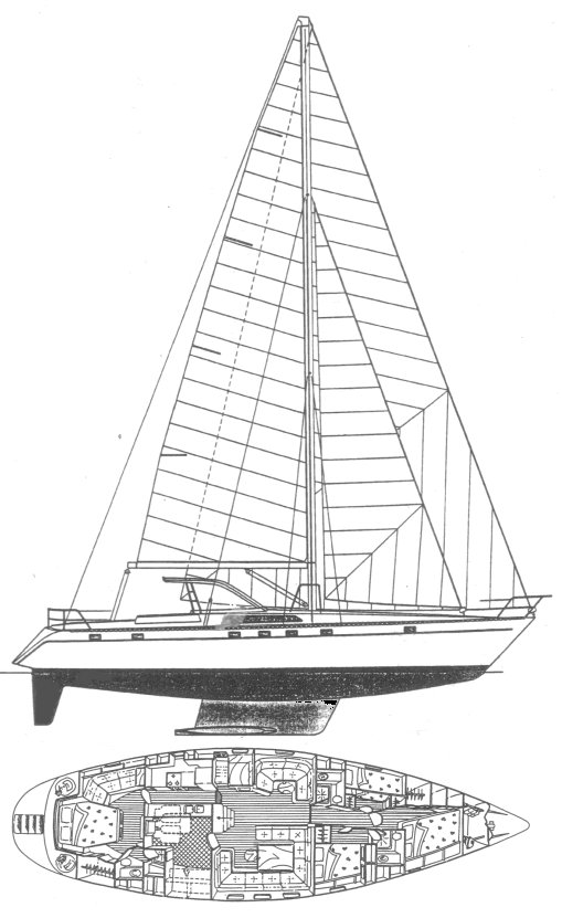 Dynamique 58 sailboat under sail