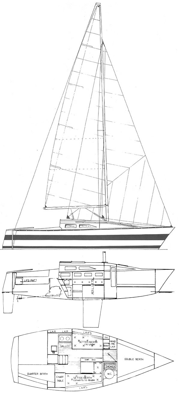 Eagle 28 everitt sailboat under sail