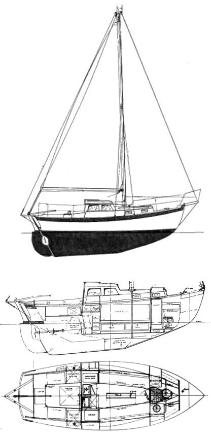 Eastward ho 24 sailboat under sail