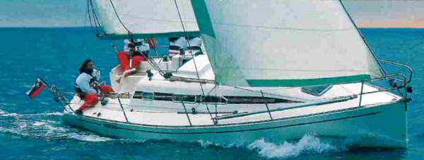 Elan 295 sailboat under sail