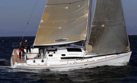 Elan 410 sailboat under sail