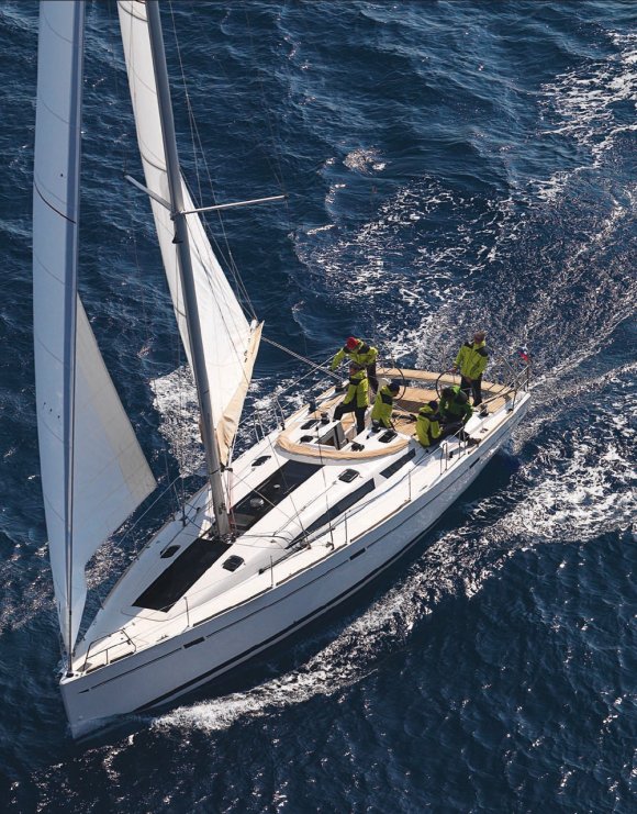 Elan 450 sailboat under sail