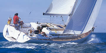 Elan 45 sailboat under sail