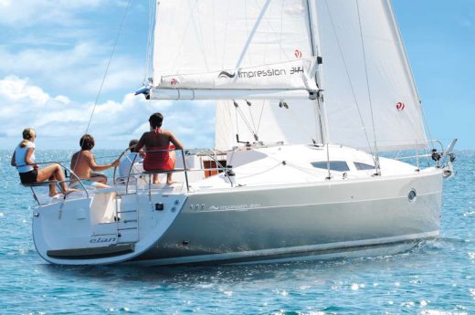 Elan impression 344 sailboat under sail