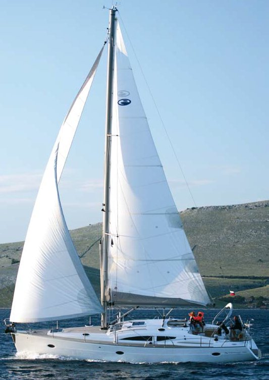 Elan impression 434 sailboat under sail