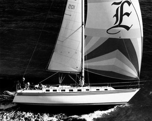 Endeavour 38 sailboat under sail