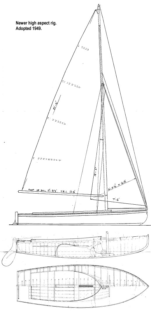 Estuary one design uk sailboat under sail