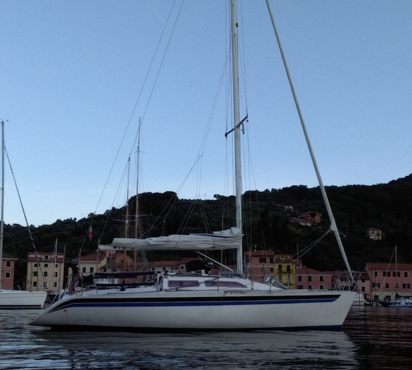 Isola 34 sailboat under sail